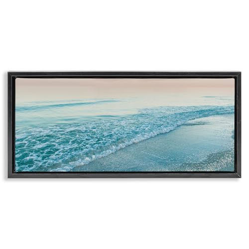 Luminous Sunset Beach Landscape, 13 x 30 Inch Canvas in Floater Frame | Amazon (US)