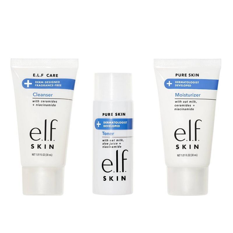 e.l.f. Skin Pure Skin + Dermatologist Developed Back to Basics Mini Skincare Kit - 3pc | Target