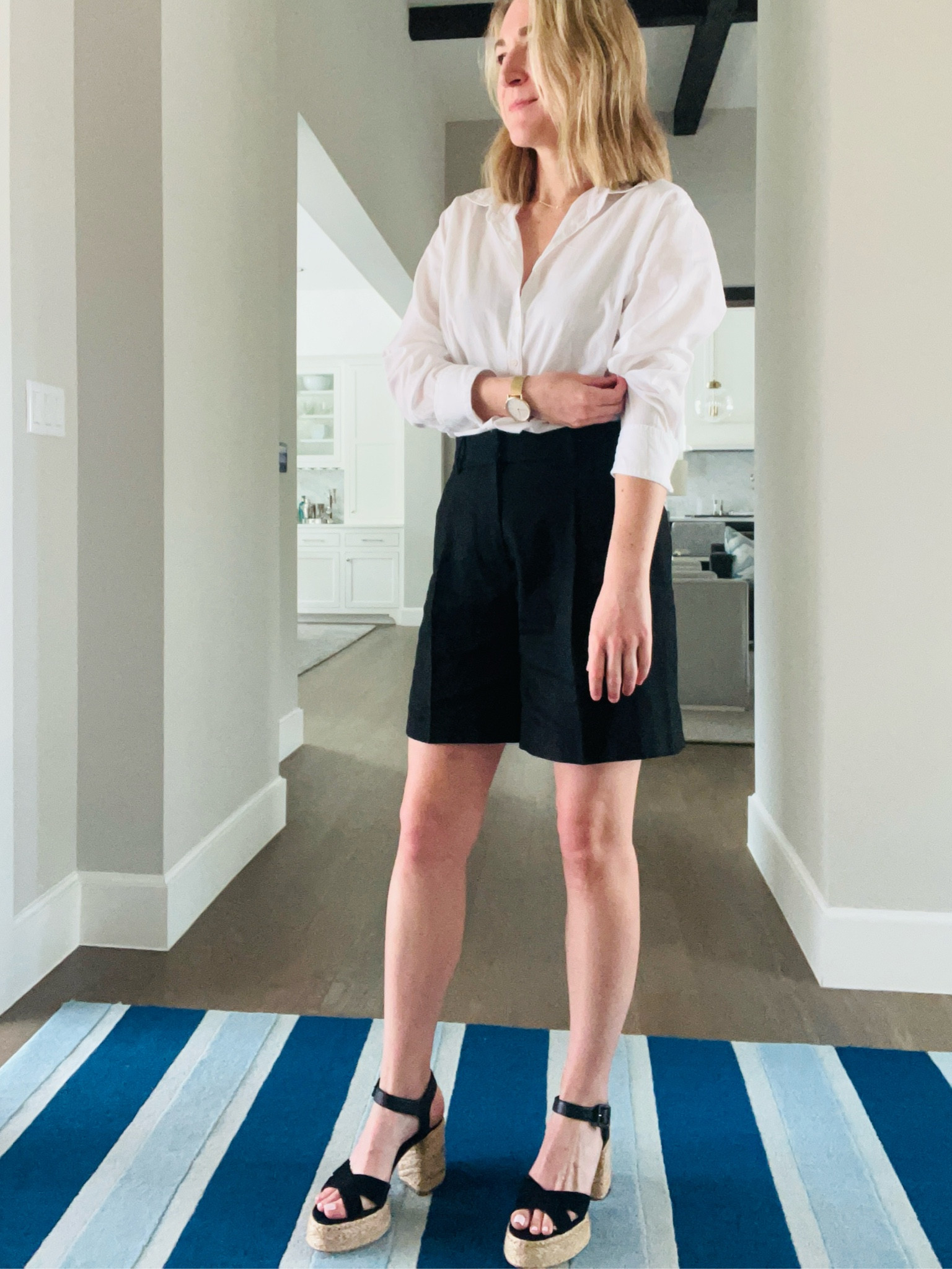 My summer workwear uniform!

This classic white button down can be worn casual but I’ve definitely dressed it up here. 

The shorts runs a bit small so I ordered a size up and love the roomy fit. 

And these shoes are my new favorite for summer! Not cheap but so fun and versatile! If you have make the investment I know you’ll love these for many years.

#LTKStyleTip #LTKShoeCrush #LTKWorkwear