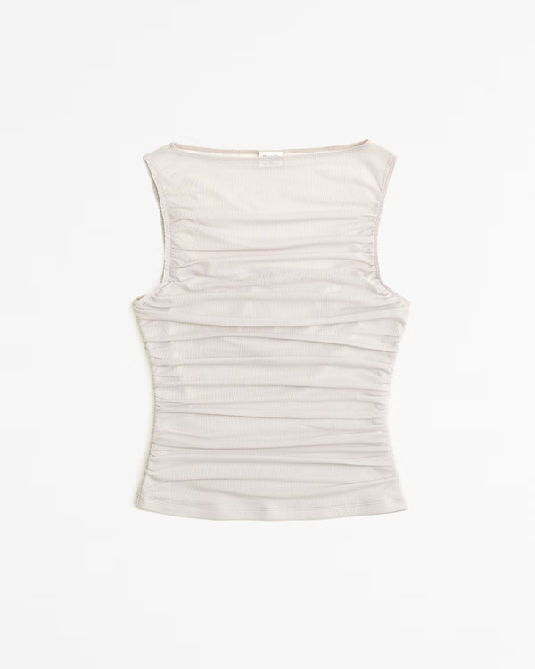 Women's Mesh Ruched Slash Top | Women's Tops | Abercrombie.com | Abercrombie & Fitch (US)