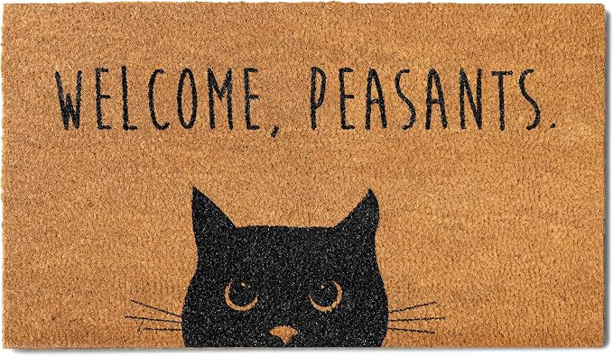 Welcome Peasants Black Cat Doormat Outdoor 30x17 Inch, Funny Welcome Mat | Amazon (US)