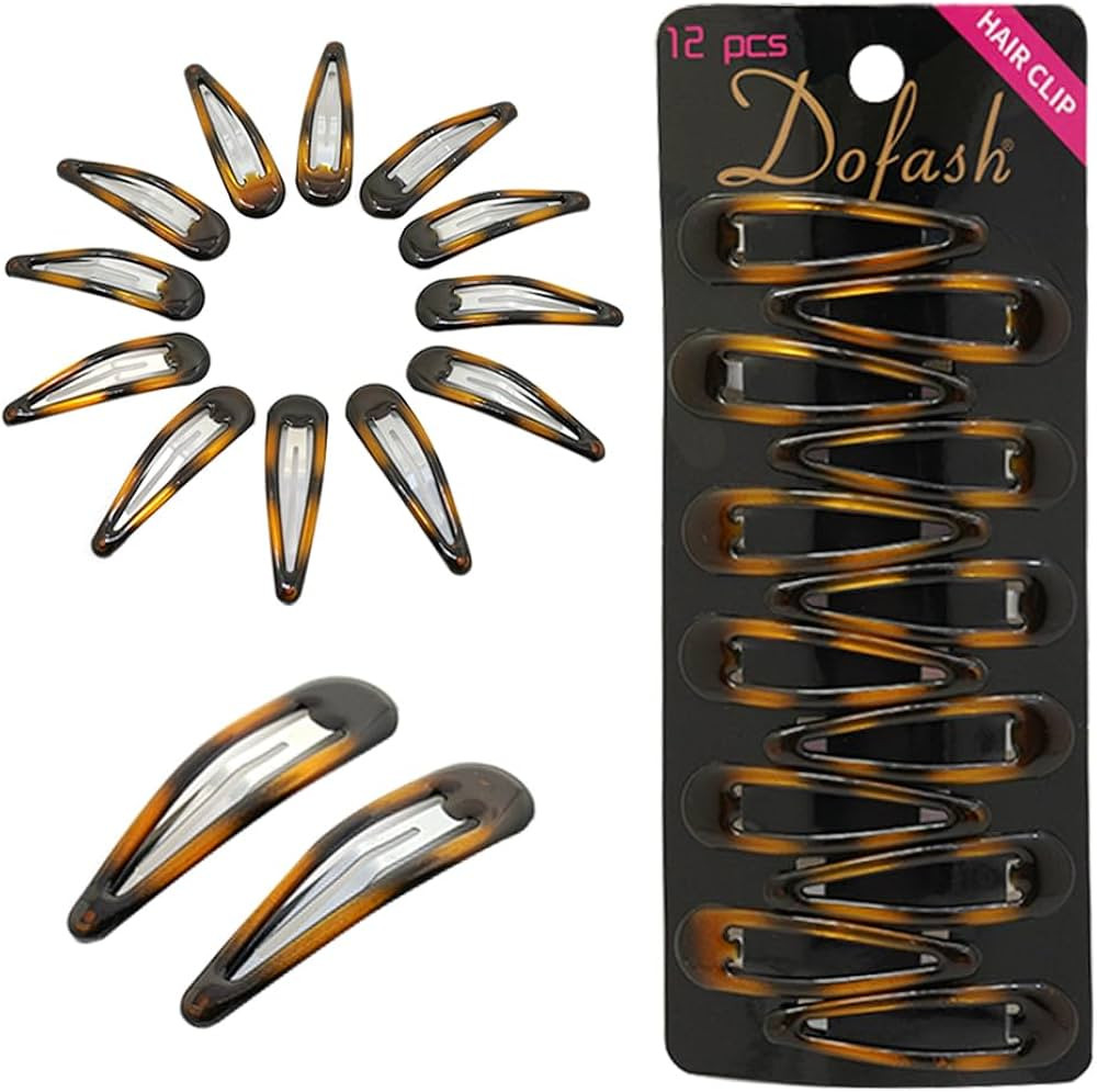Dofash Epoxy Snap Hair Clips Metal Grips 5cm/2in Tortoise Accessories 12Pcs (Epoxy Tortie) | Amazon (US)