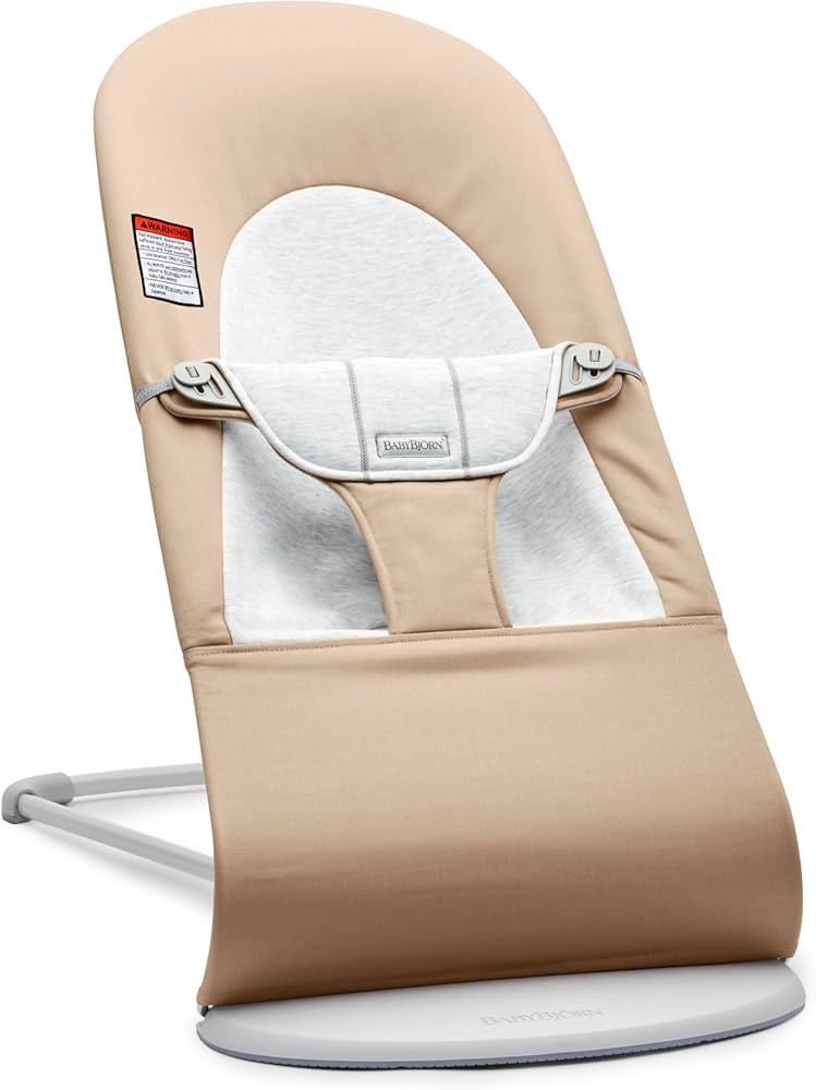 BabyBjörn Bouncer Balance Soft, Beige/Gray, Woven/Jersey | 2-in-1 Adjustable Baby Bouncer Seat a... | Amazon (US)