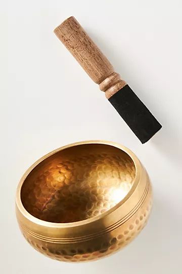 Halfmoon Hand-Hammered Brass Singing Bowl | Anthropologie (US)