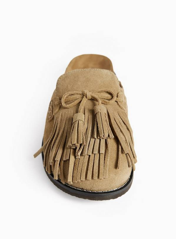 Neutral Suede Tassel Footbed Mules 3 | Tu Clothing