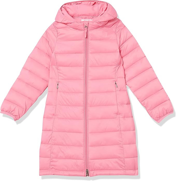 Amazon Essentials Girls and Toddlers' Long Lightweight Hooded Puffer Jacket | Amazon (US)