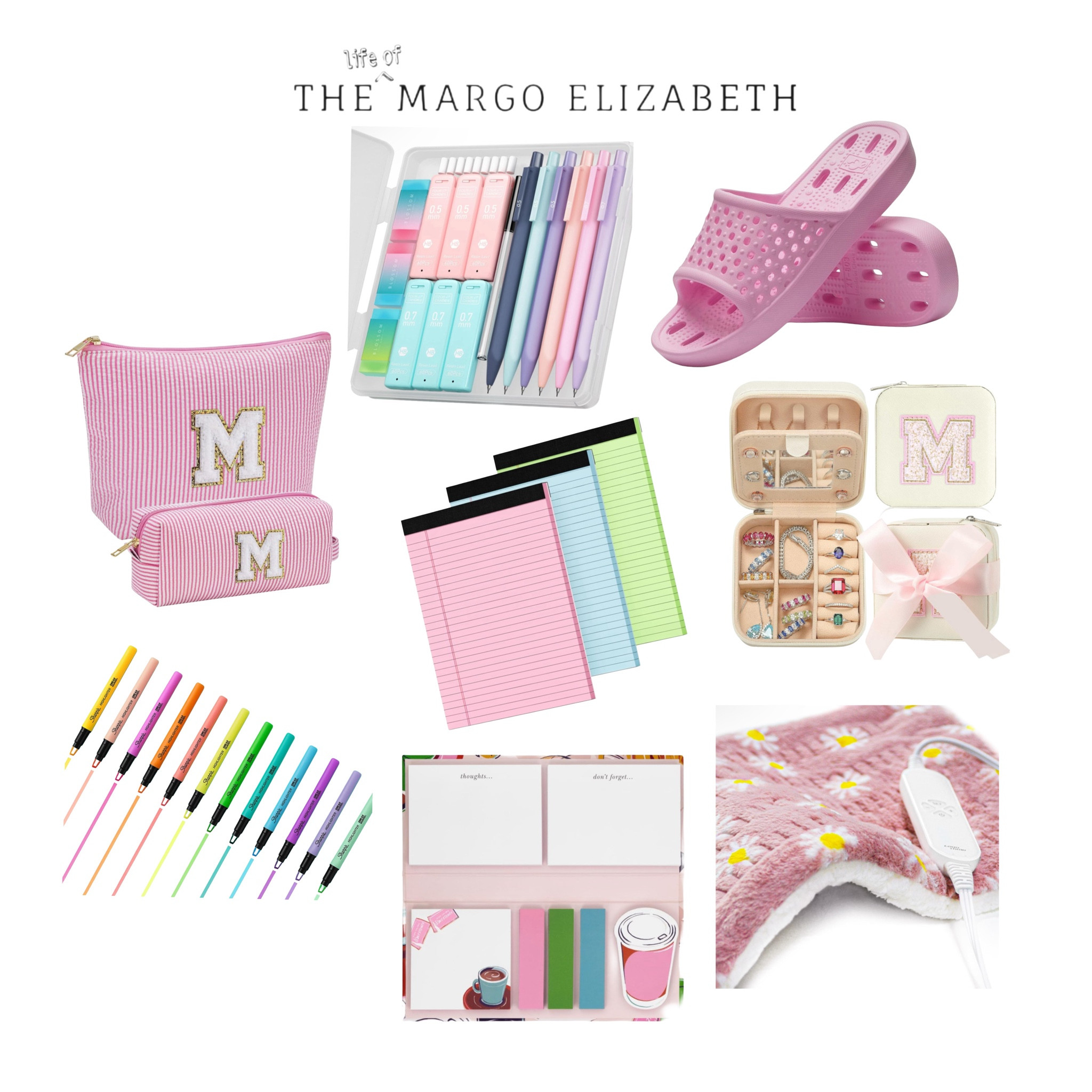 Hotel & WFH favorites 🩷

Also would make the perfect little Valentine’s Day gifts! 

All office supplies in pastel colors just makes the work day brighter and the workload more fun. 

These pouches and travel jewelry case are great for on the road and keeping all things organized. 

If you don’t already know - shoes to wear in the hotel are MANDATORY! They rarely if ever shampoo carpets or mop the floors between guests. Vacuuming is sometimes inconsistent as I’ve learned. So bottom line - always have hotel shoes. 

Linking this pink pair - comes in tons of colors but they’re great for doubling as shower shoes as well and dry fast! 
I’ve linked more options if these aren’t quite your style. 

Lastly, this heating pad is my life. I love it, Napoleon loves it, my back loves it and it’s even great to help with bloating. 
12 heat settings, automatic timer and detached from power cord for easy spot cleaning. No flimsy slip on sleeve that can come off and cause burns either. 

What wfh / travel necessities am I missing? A few more key categories not mentioned also linked 😉

#LTKHome #LTKTravel #LTKGiftGuide