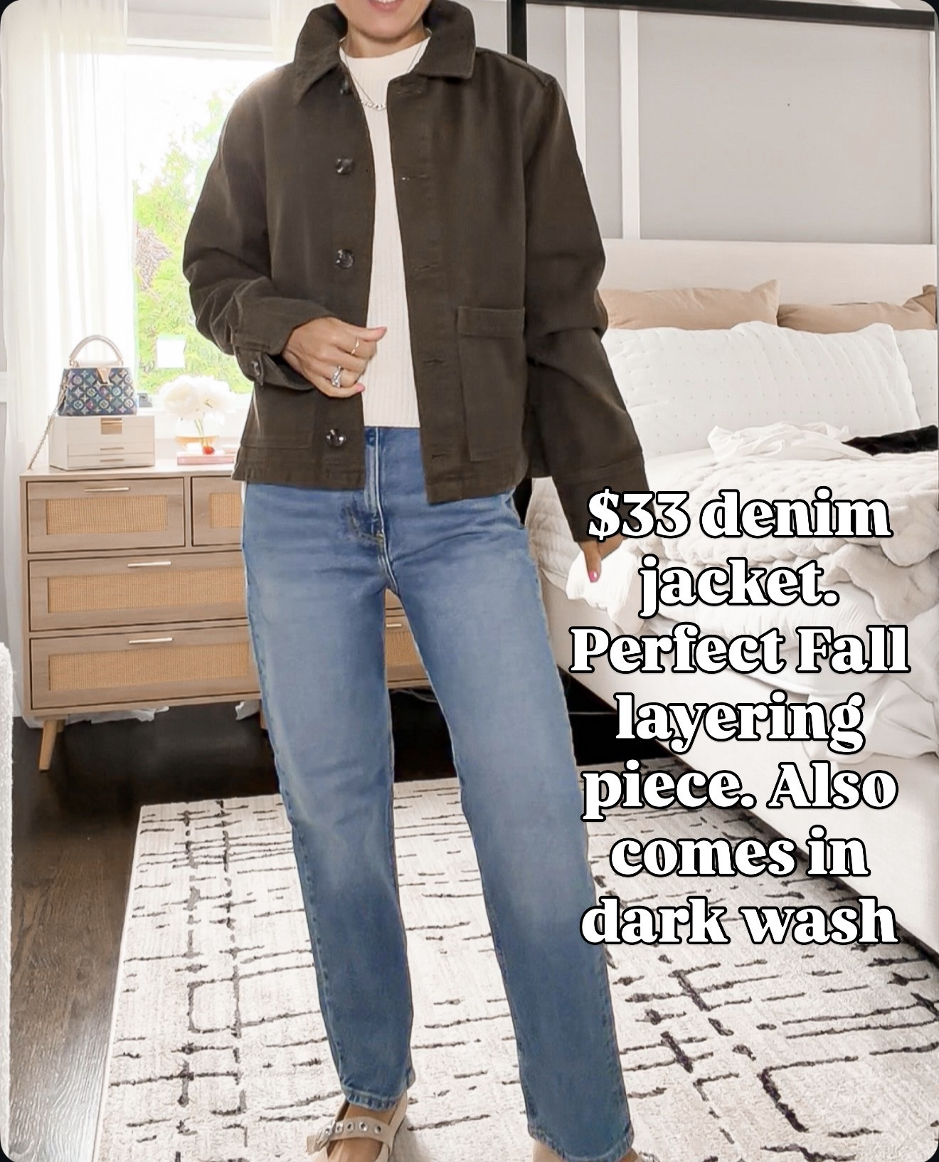 Cotton denim jacket. The perfect Fall layering piece 🤎 wearing xs

#LTKSaleAlert #LTKOver40 #LTKSeasonal
