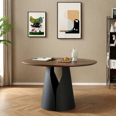 Vintage Mid-Century Round Dining Table -Solid Wood | Wayfair North America