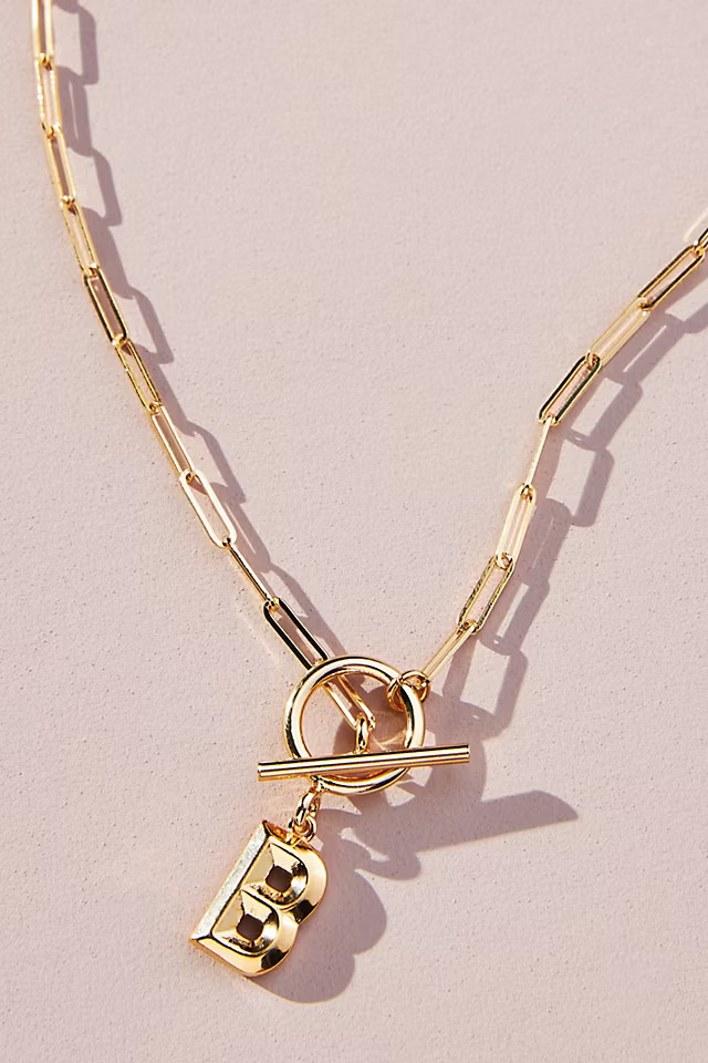 Chain Link Monogram Pendant Necklace | Anthropologie (US)