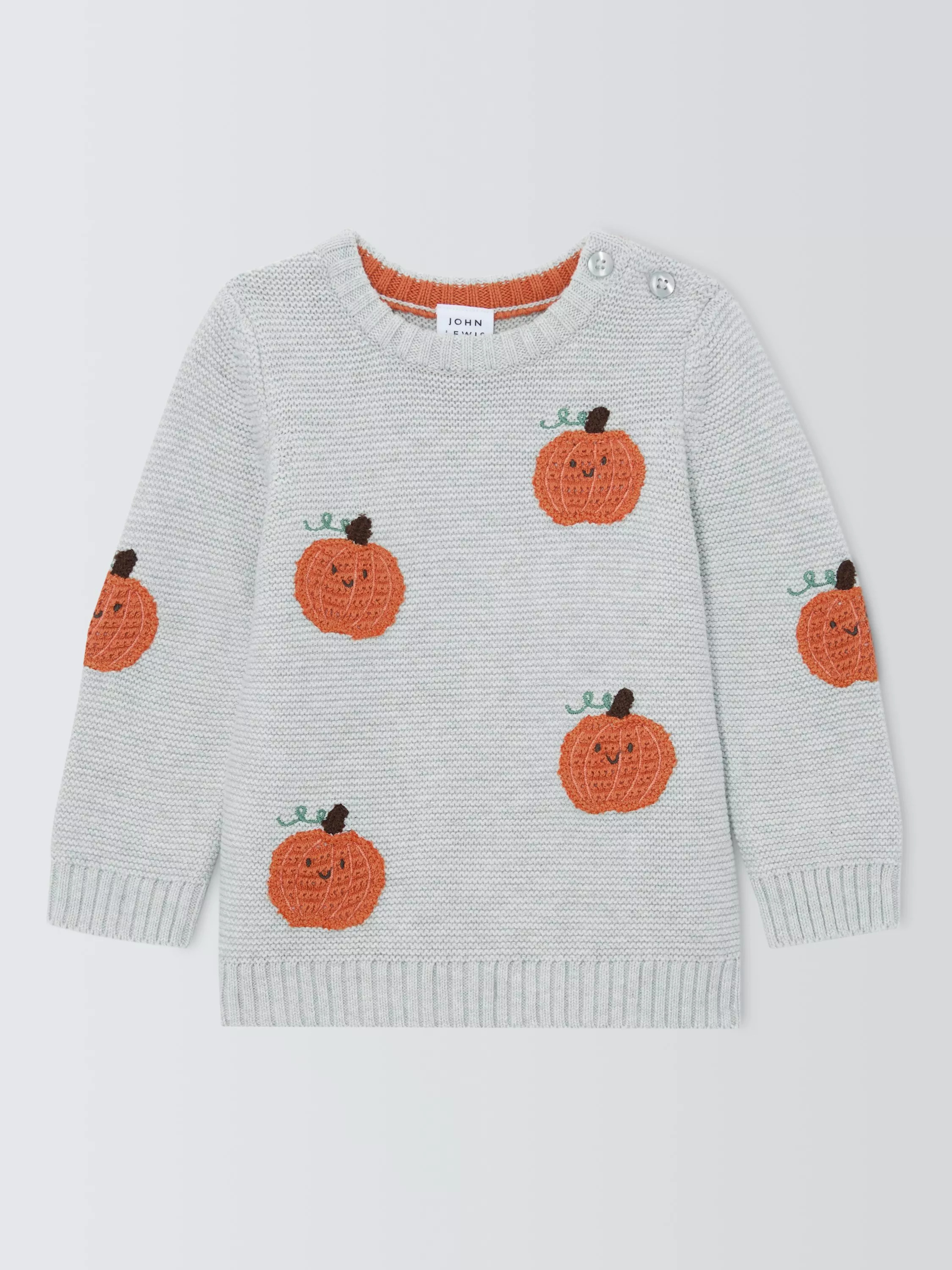 John Lewis Baby Knitted Pumpkin Jumper, Natural | John Lewis (UK)