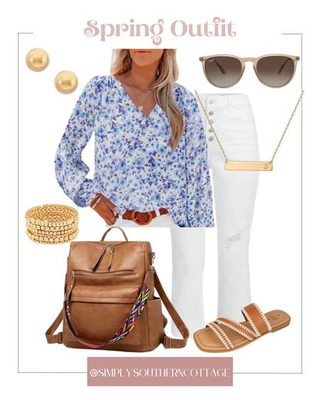 Spring outfit, cute spring jeans outfit, white denim, white jeans, Walmart outfit, casual spring outfit 

#LTKover40 #LTKSeasonal #LTKstyletip