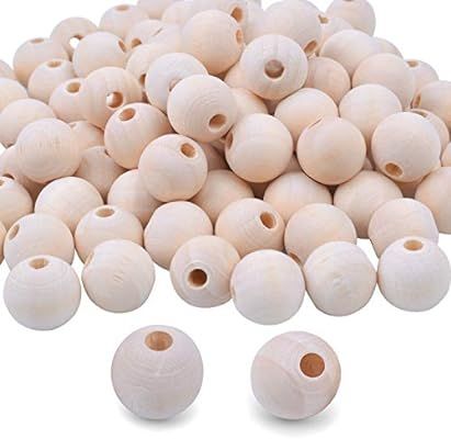 Amazon.com: BronaGrand 100pcs 16mm Natural Color Round Ball Wood Spacer Beads Jewelry Findings Ch... | Amazon (US)