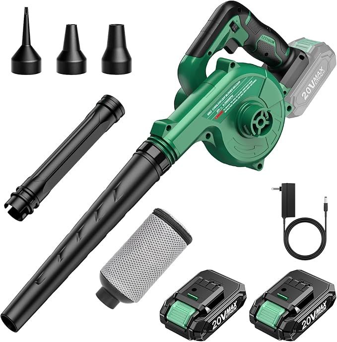 K I M O. Cordless Leaf Blower & Vacuum w/2 X 2.0 Battery & Charger, 2-in-1 20V Leaf Blower Cordle... | Amazon (US)