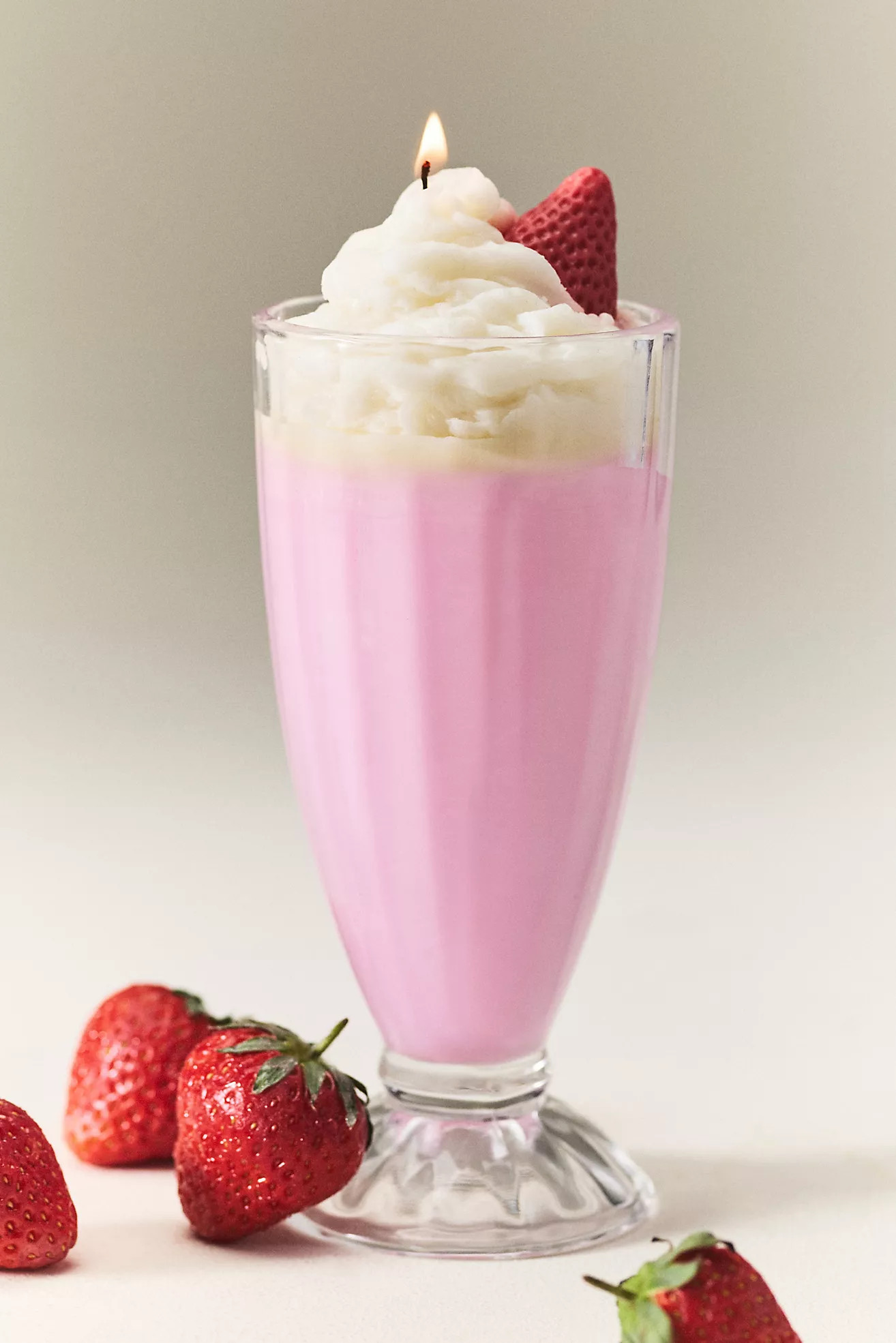 Fruity Strawberry Milkshake Glass Candle | Anthropologie (US)
