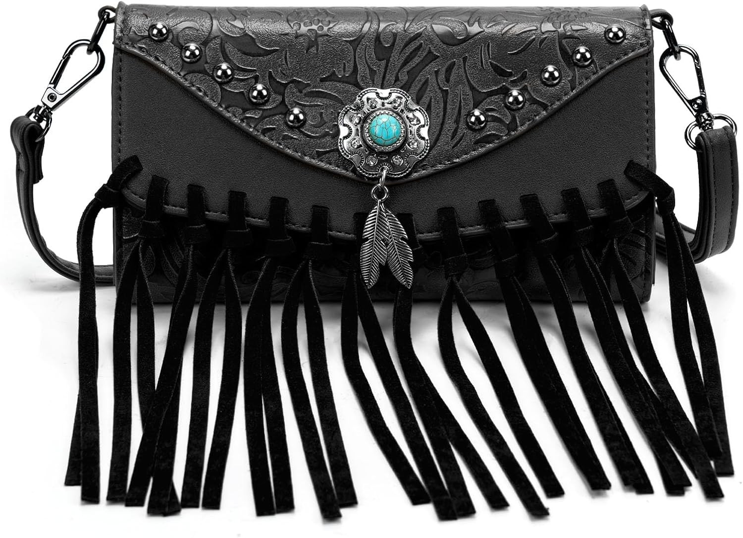 Small Crossbody Bags for Women Crossbody Handbag Fringe Purse Tassel Shoulder Bag Turquoise Conch... | Amazon (US)