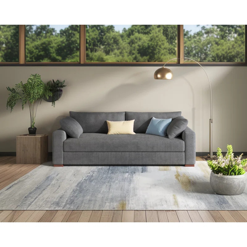 Roussel Modern 3 Seater Floor Sofa with Soft Corduroy Upholstered | Wayfair North America