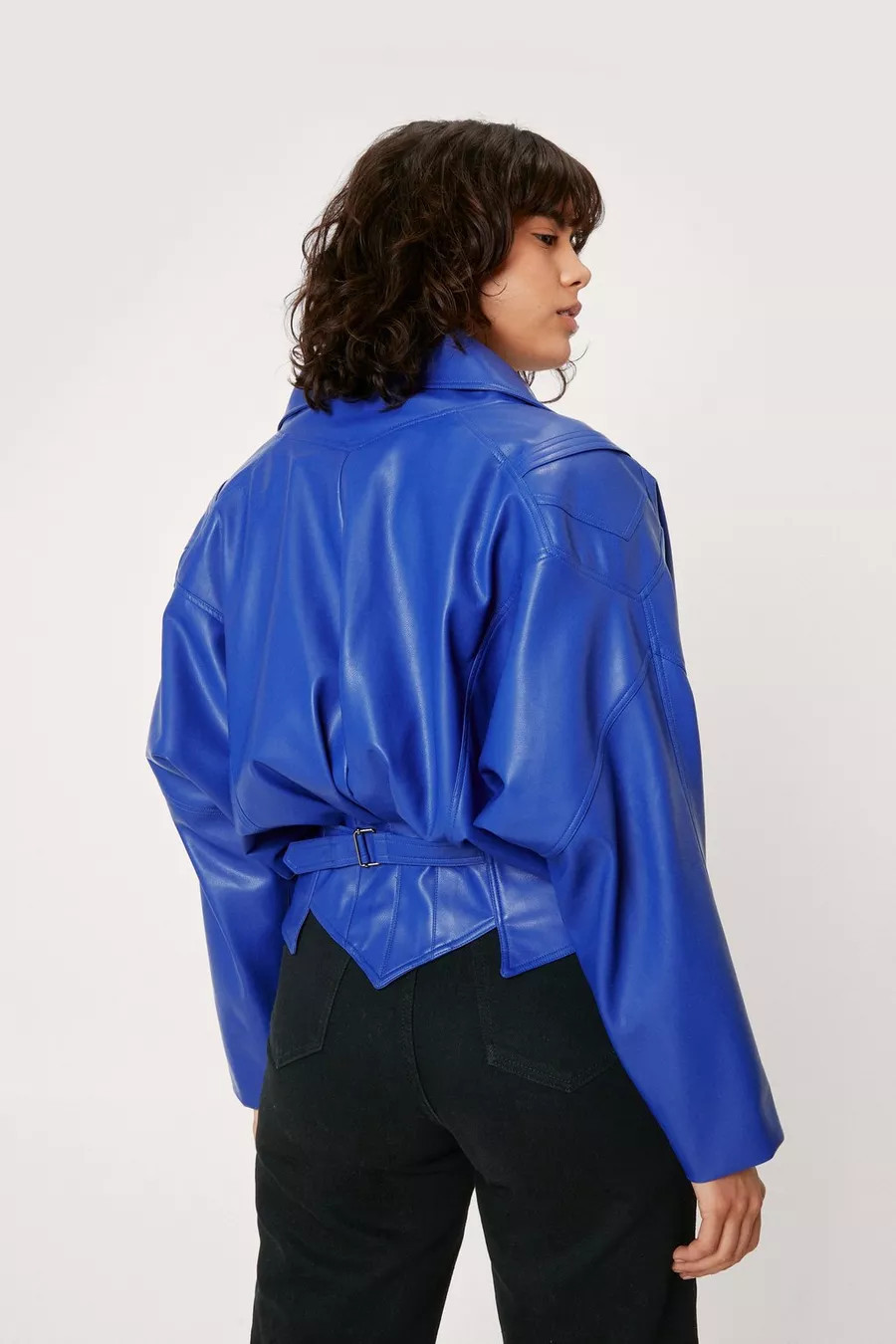 Double Breasted Faux Leather Long Sleeve Jacket | Nasty Gal (US)