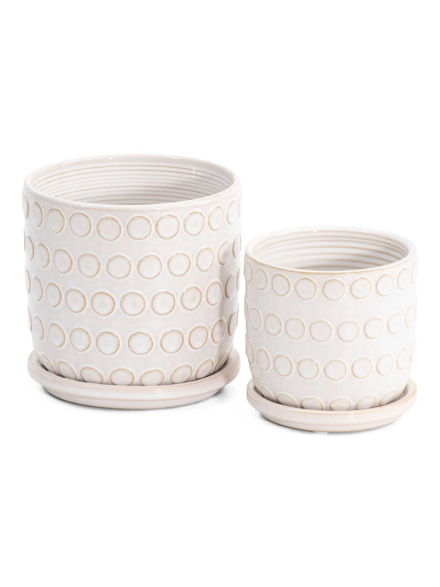 Set Of 2 Bubbles Planters With Saucer | TJ Maxx