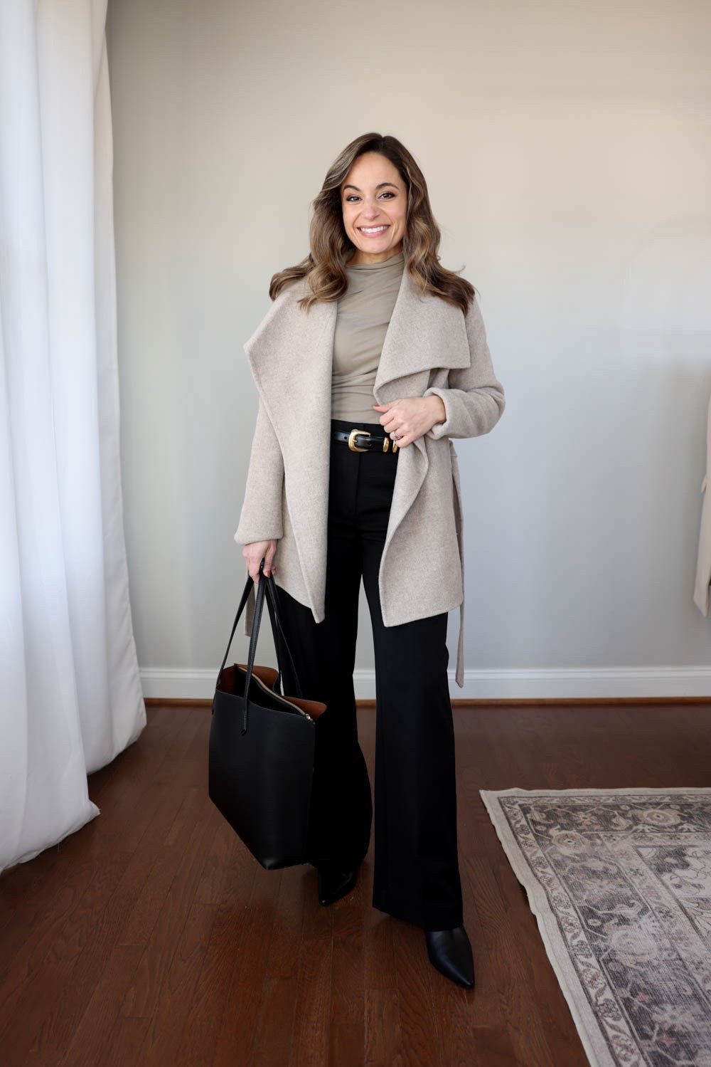 Winter boots series: how I would style boots for the office this winter! 

Pants (Ann Taylor): petite 00 - the curvy fit is the best for me 
Too (Nordstrom): xs 
Belt (Aritzia): tts 
Boots (J.Crew): tts 
Coat (Quince): xs - a little oversized, sleeves are cuffed under 

(Work outfits, petite fashion, outfits with boots, winter boots) 

#LTKPetite #LTKWorkwear