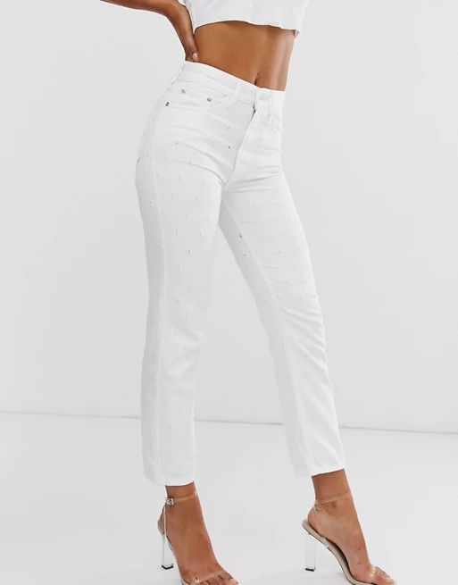 Белые джинсы в винтажном стиле River Island | ASOS EE