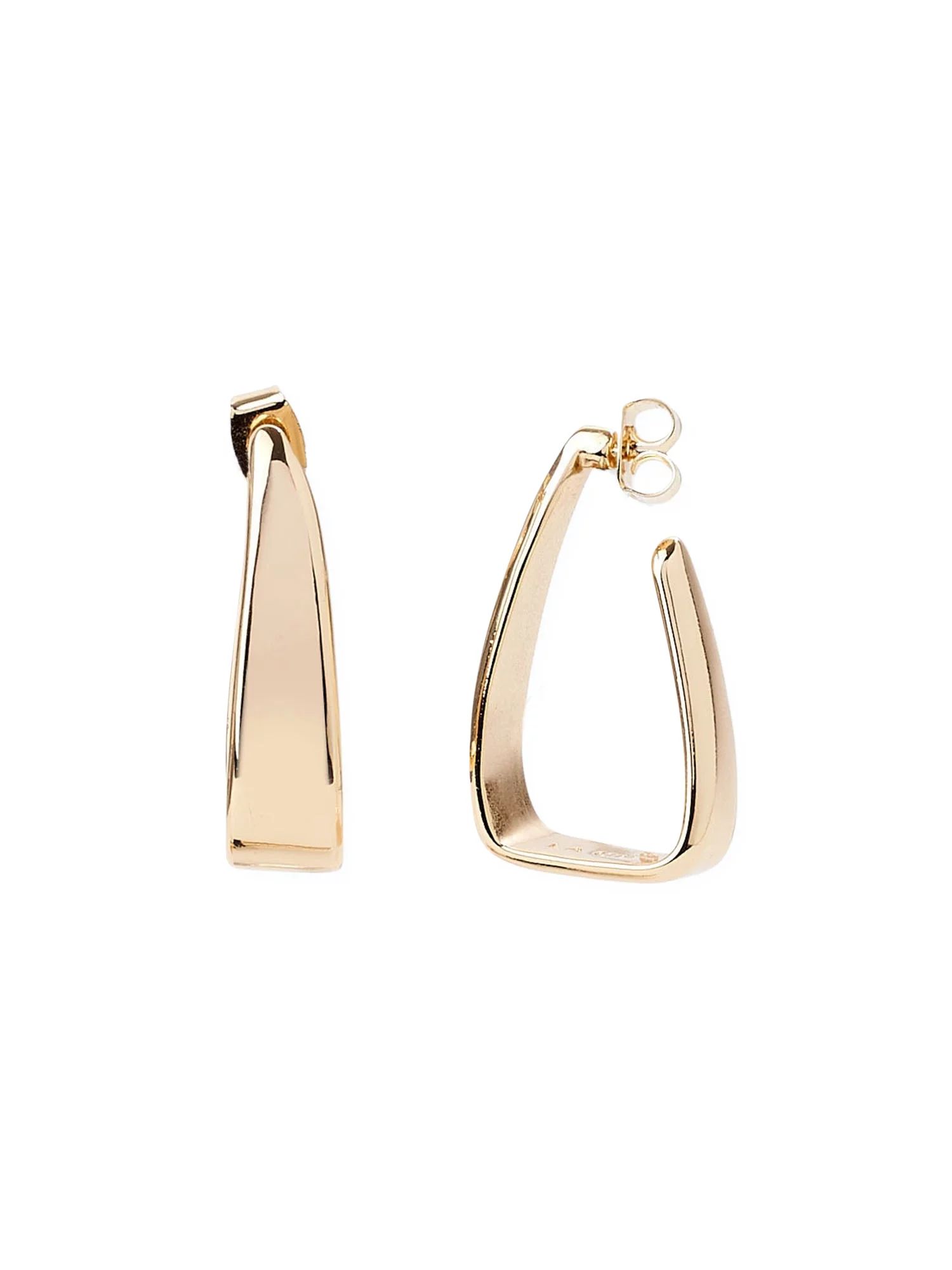 Scoop Women’s 14K Gold Flash-Plated Triangle Hoop Earrings - Walmart.com | Walmart (US)