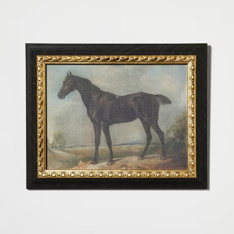 8" x 10" Stallion on Canvas Board with Ant Frame Gold/Light Brown - Threshold™ designed with St... | Target