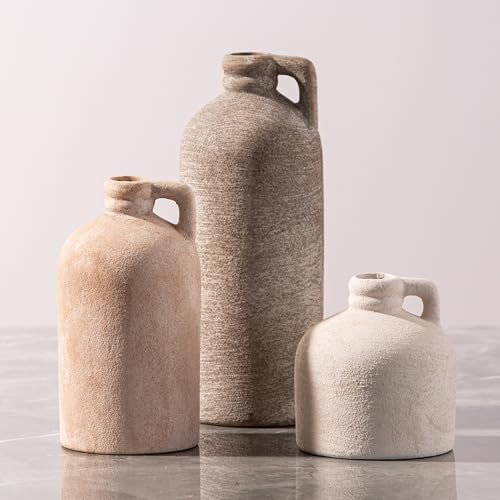 Ceramic Vase Home Table Decor - Flower Vase Set of 3 Living Room Kitchen Decorations Farmhouse Mo... | Amazon (US)