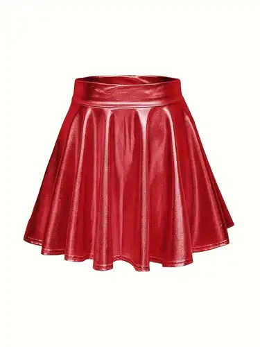 Plus Size Solid Flare Skirt, Casual High Waist Mini Skirt, Women's Plus Size Clothing - Women's C... | Temu Affiliate Program