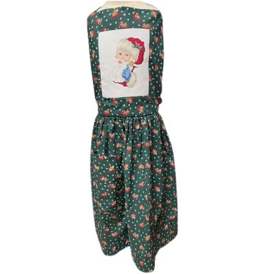Handmade Santa Sleigh Apron with Cross-Stitch Santa Face – For Home or Restaurant | Target