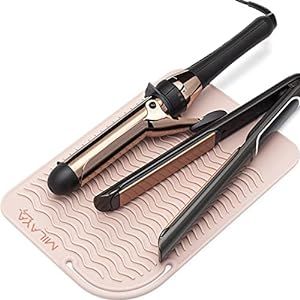 Heat Resistant Mat - Curling Iron Holder - Straightener pad - Flat Iron Holder - Silicone Mat for... | Amazon (US)