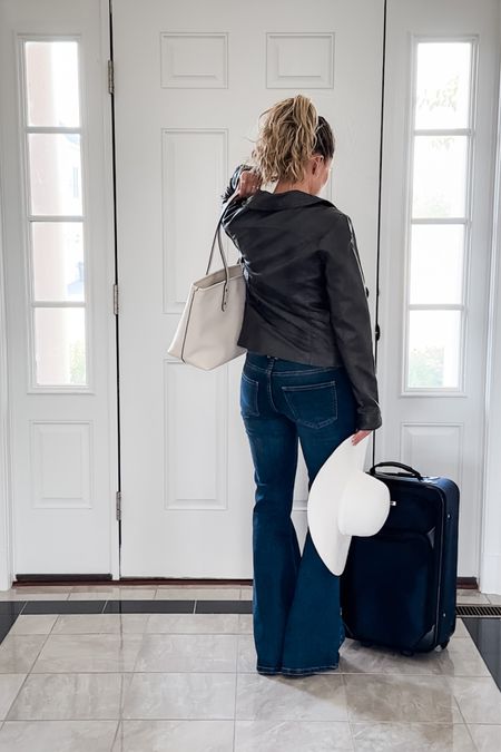 We’ve had a lot of trips this summer and I love that this Coach bag fits everything. 
These jeans are so flattering and who doesn’t love a good faux leather jacket?

#LTKstyletip #LTKitbag #LTKtravel