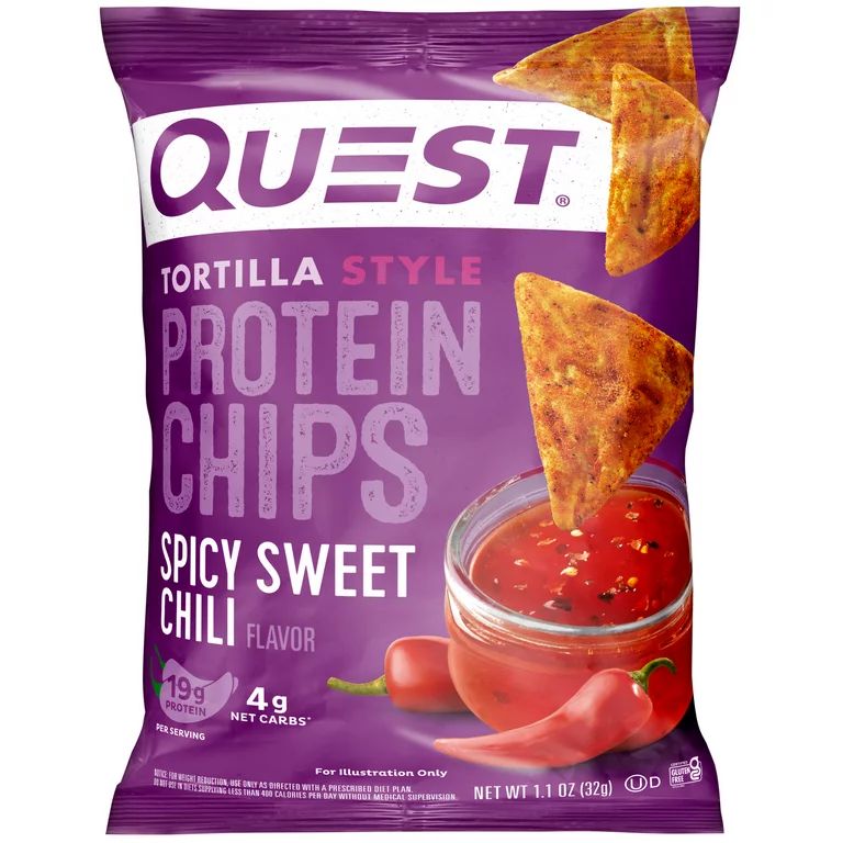 Quest Tortilla Style Protein Chips, Low Carb, Baked, Spicy Sweet Chili, 1.1 oz | Walmart (US)