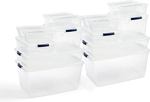 Rubbermaid Cleverstore Clear Dorm Variety Pack, Clear Plastic Storage Bins with Built-In Handles ... | Amazon (US)