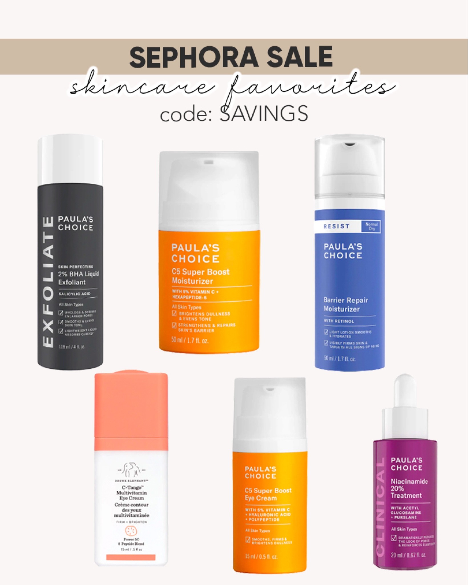 Sephora sale skincare favs! Code: SAVINGS through 11/7



#LTKunder50 #LTKbeauty #LTKunder100