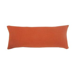 Solid Cinnamon Reddish Orange Chevron Shag 14 in. x 36 in. Lumbar Indoor Throw Pillow | The Home Depot