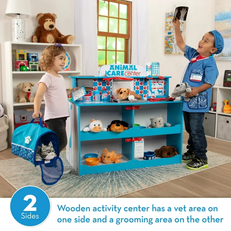 Melissa & Doug Animal Care Veterinarian and Groomer Wooden Activity Center for Plush Stuffed Pets... | Walmart (US)
