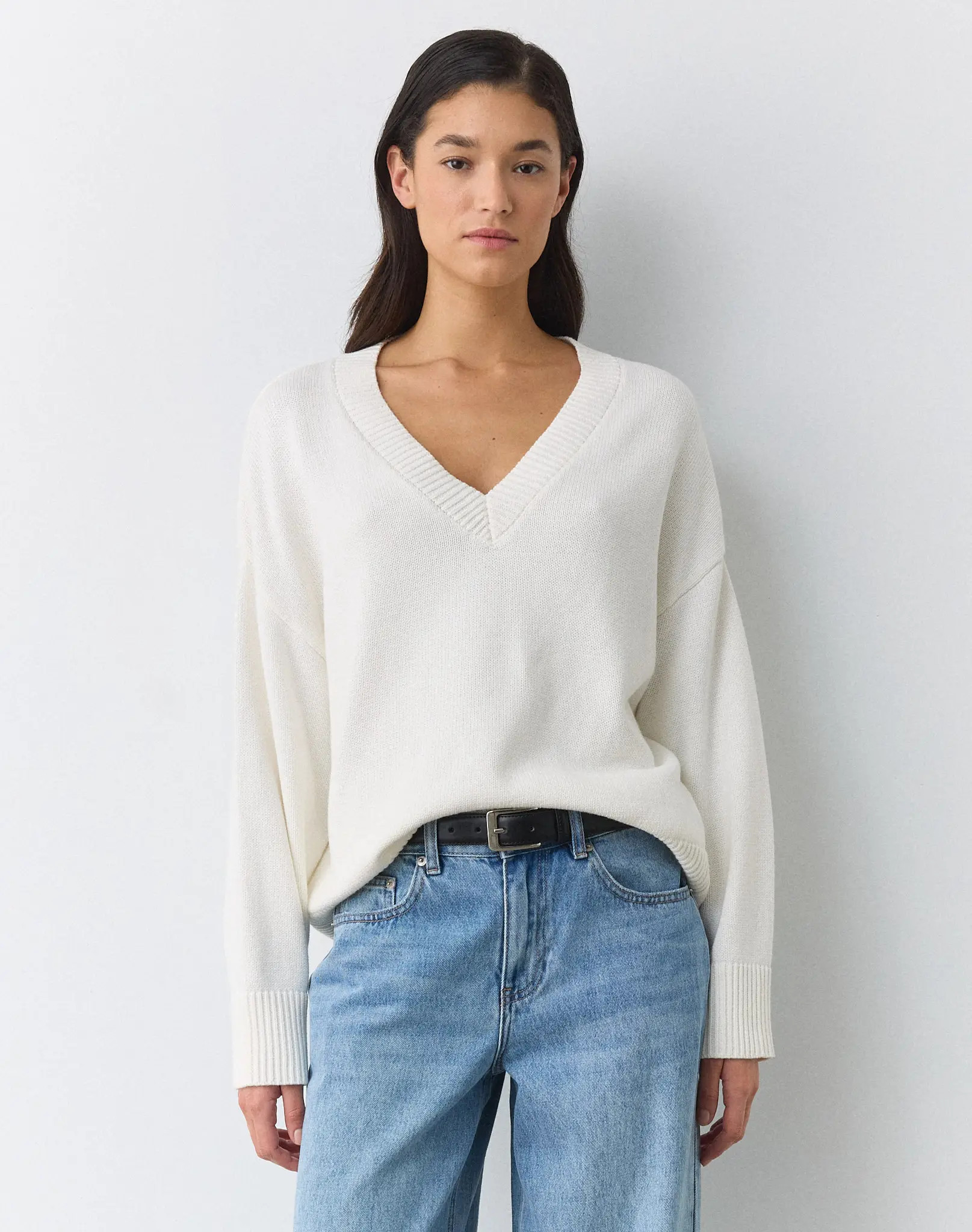 V Neck Cotton Knit Jumper | Glassons (Australia)