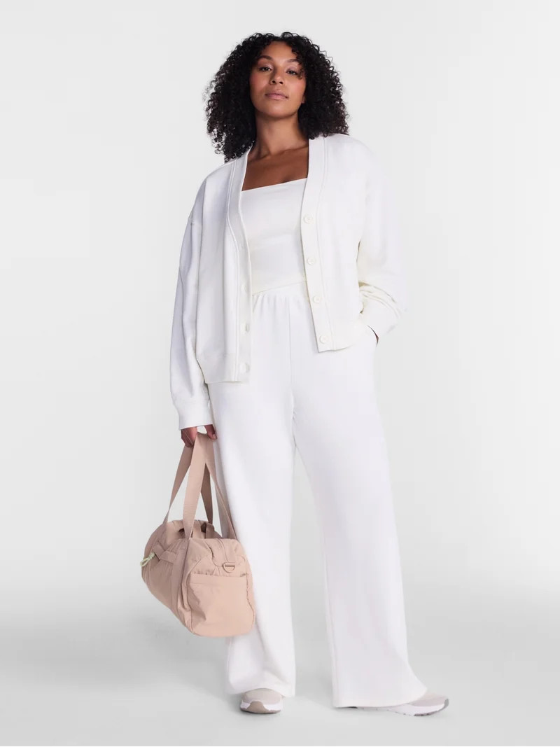 Athletic Works Women's and Women's Plus French Terry Wide Leg Pants, 31" Inseam, Sizes XS-4X | Walmart (US)
