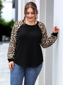 Plus Contrast Leopard Raglan Sleeve Tee
   SKU: swtee23200721920      
          (9999+ Reviews)
... | SHEIN