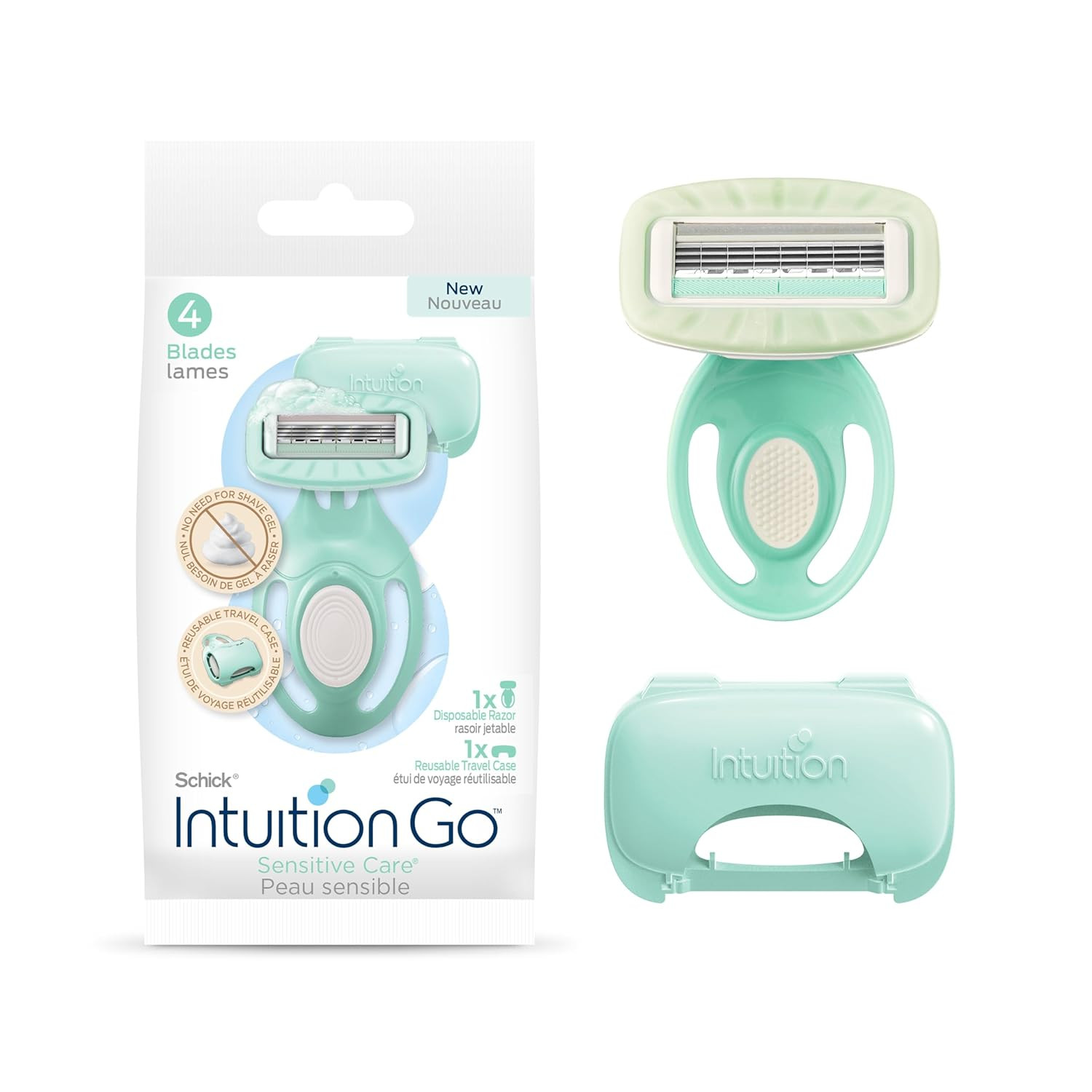 Schick Intuition Go Disposable Travel Razor for Women, 1 Count | Sensitive Skin Razors for Women,... | Amazon (US)