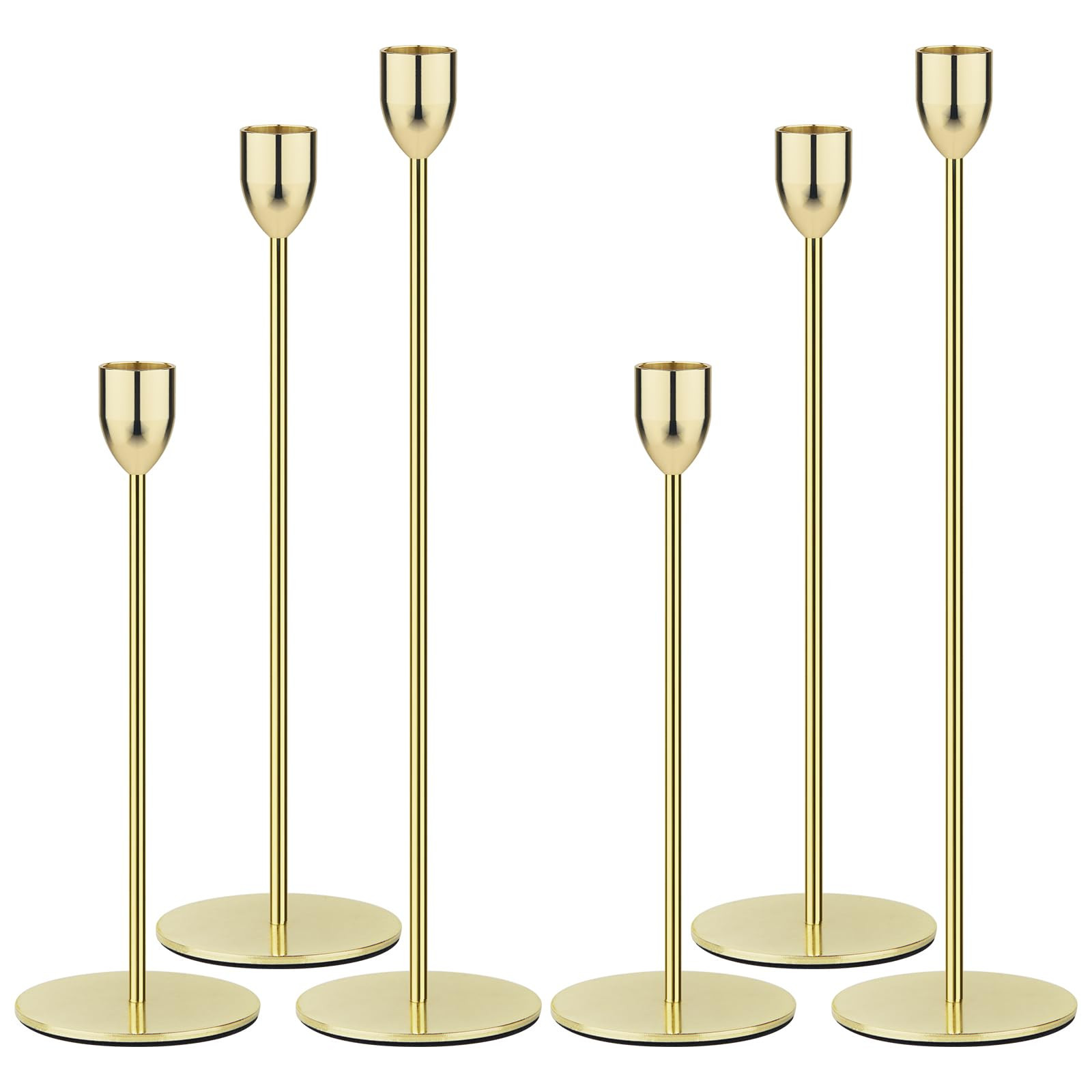 Ohtomber Gold Taper Candle Holder - 6PCS Candlestick Holders, Candlesticks Centerpiece Wedding Ta... | Amazon (US)