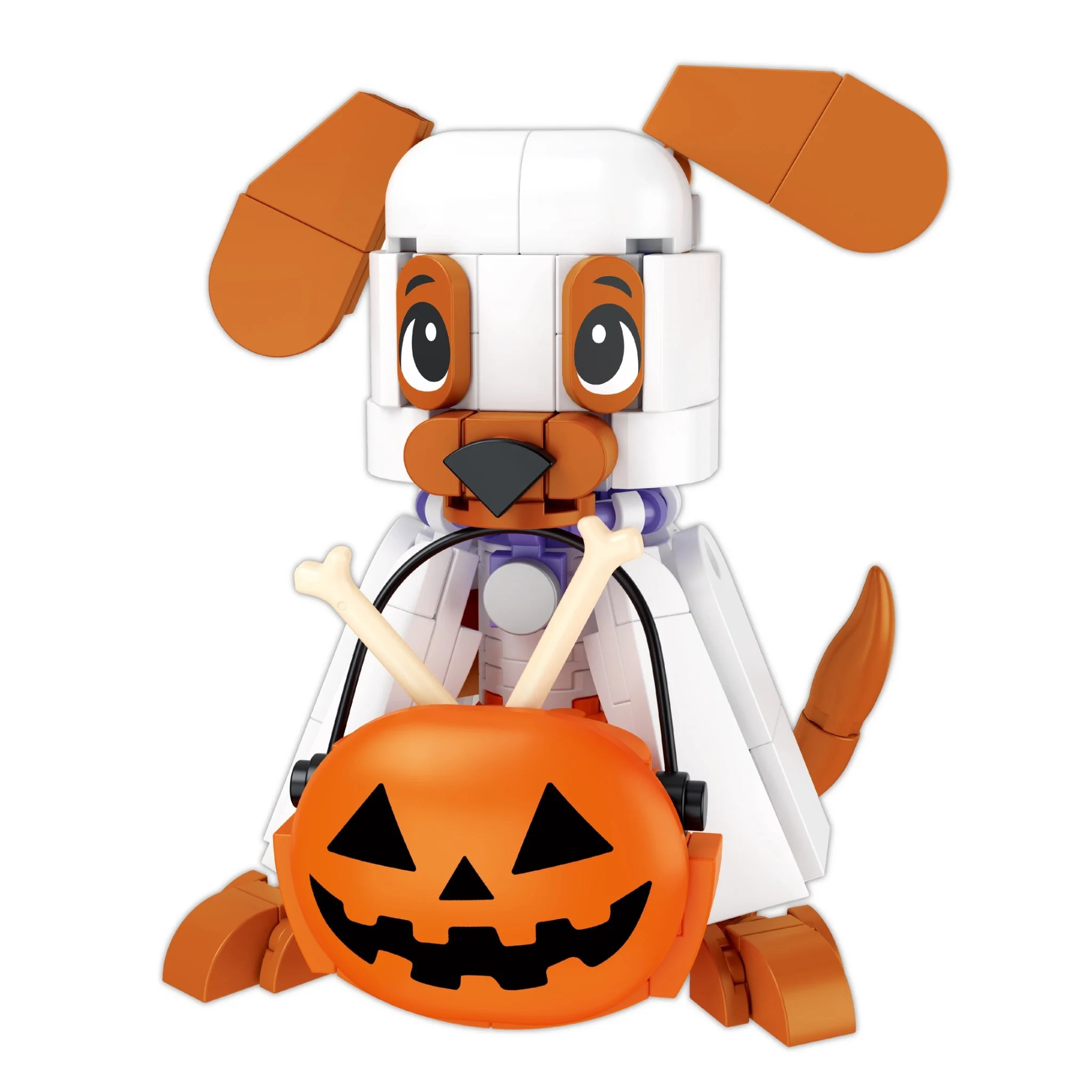 Brickcraft Halloween Woof or Treat Building Kit (154-Piece Set), Posable Ears Dog Figure in Ghost Costume, Trick-or-Treat Halloween Decoration, Gift for Dog Lovers Ages 8+ | Walmart (US)