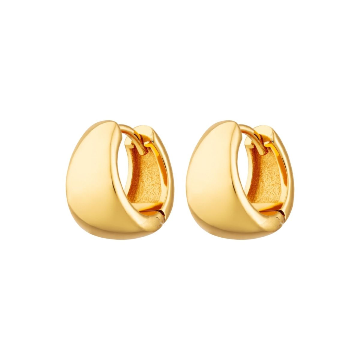 Gold Bermuda Triangle Huggie Earrings | Wolf & Badger (US)