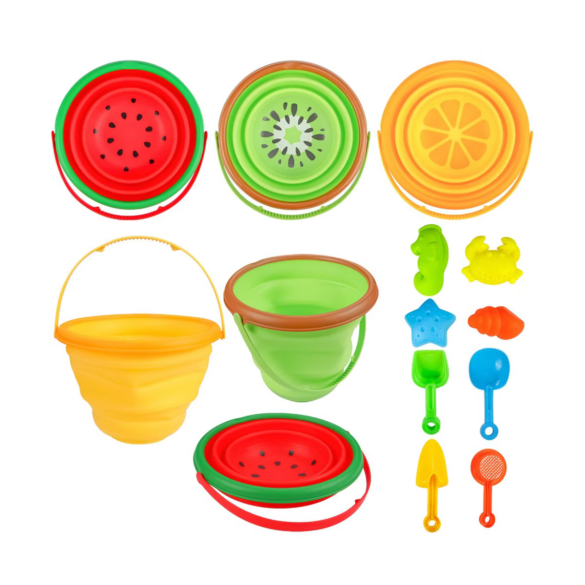 Garvee Beach Sand Toys Set for Kids, Silicone Collapsible Beach Bucket Travel Beach Toys,2.5L 3PC... | Target