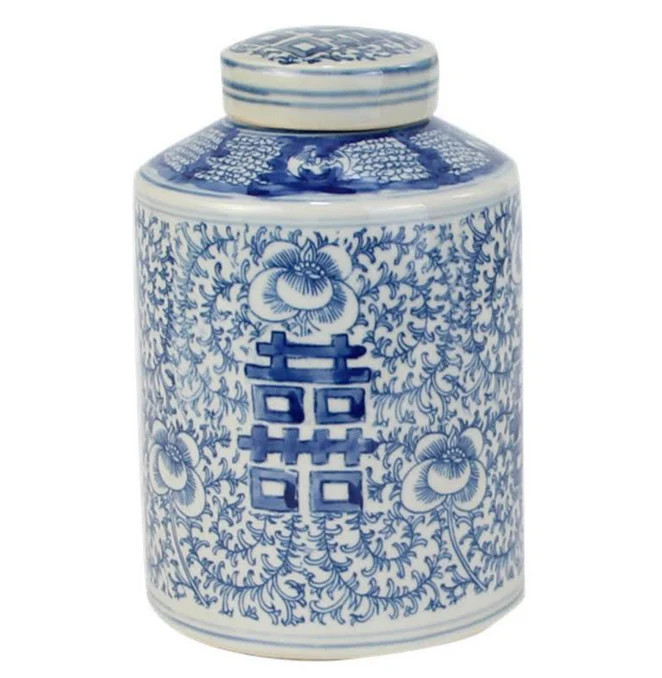 Mini Double Happiness Flat Top Jar | The Enchanted Home