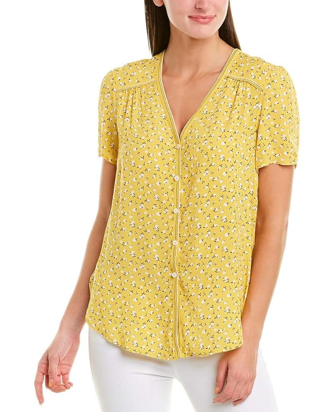 Max Studio Womens Top, L, Yellow | Amazon (US)