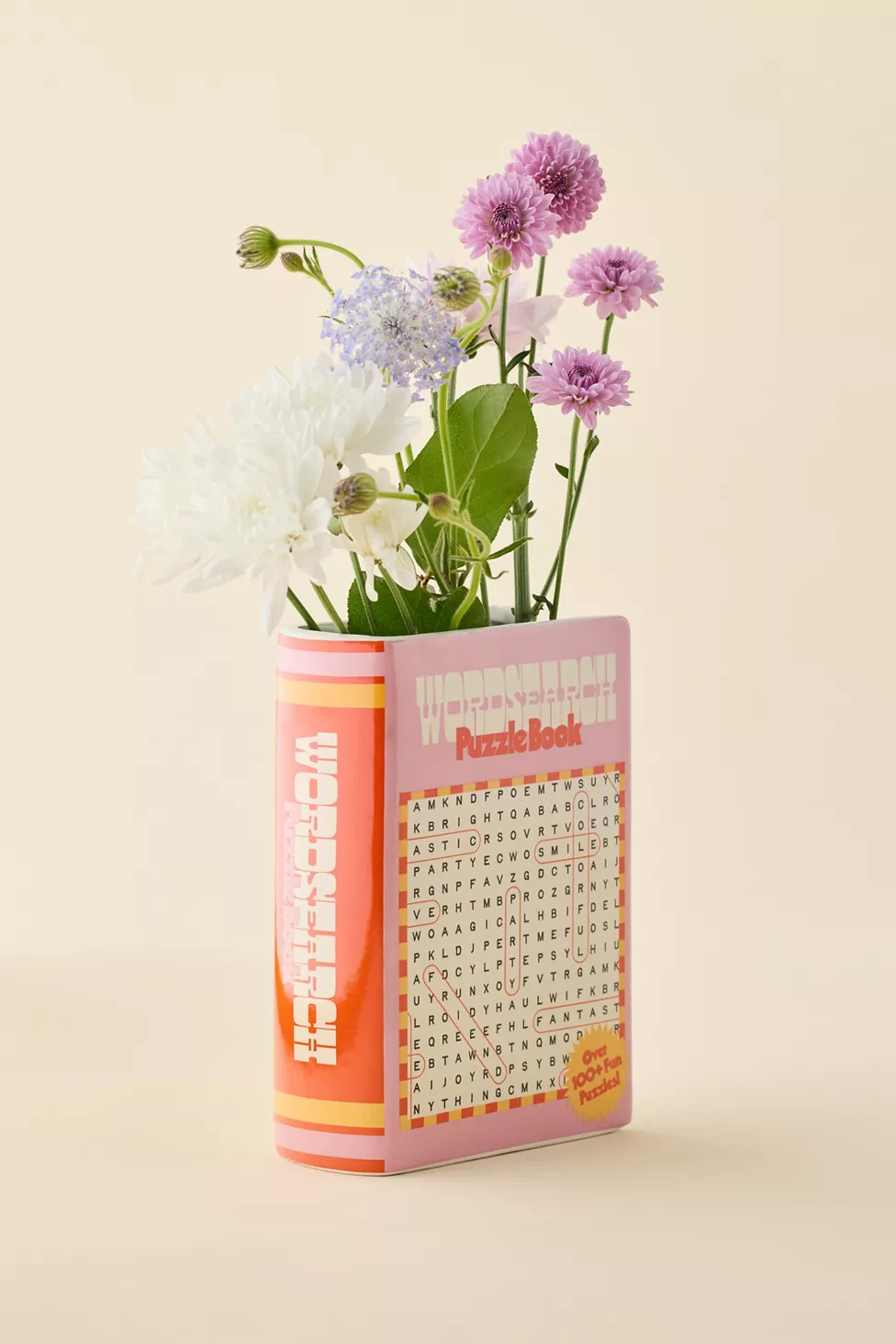 ban.do Word Search Book Ceramic Bookend Vase | Urban Outfitters (US and RoW)