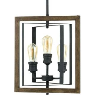 Home Decorators Collection Palermo Grove 14 in. 3-Light Gilded Iron Farmhouse Kitchen Pendant wit... | The Home Depot