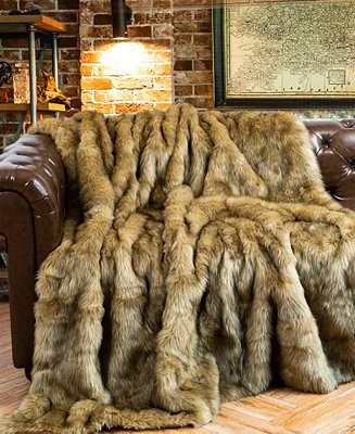 Battilo Luxury Tipped Faux Fur Throw - Macy's | Macy's
